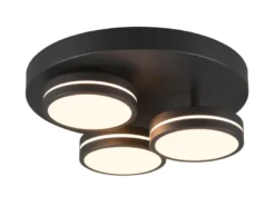 LED Deckenleuchte FRANKLIN 3 flammig Anthrazit mit Stufen Dimmer, Ø 35cm