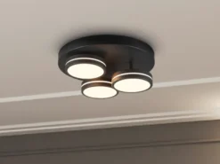LED Deckenleuchte FRANKLIN 3 flammig Anthrazit mit Stufen Dimmer, Ø 35cm