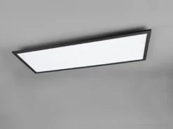 LED Deckenleuchte GAMMA Schwarz Panel mit Nachtlicht rechteckig, Breite 80cm