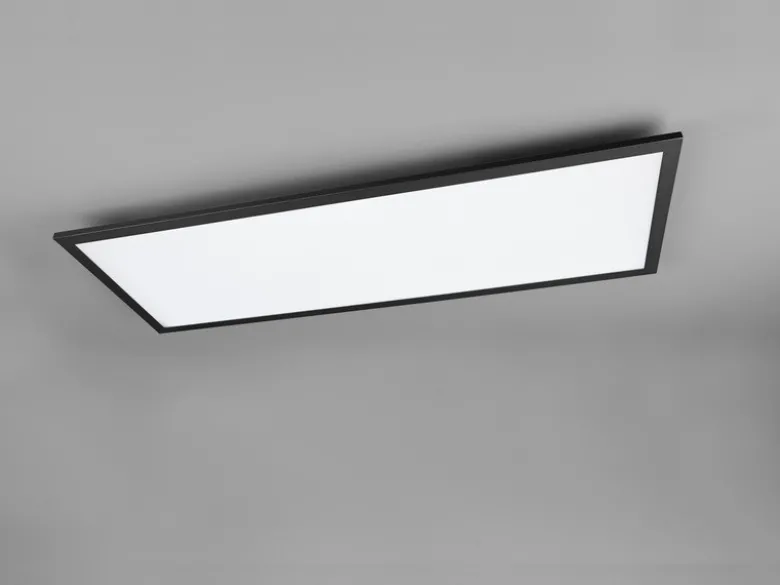 LED Deckenleuchte GAMMA Schwarz Panel mit Nachtlicht rechteckig, Breite 80cm