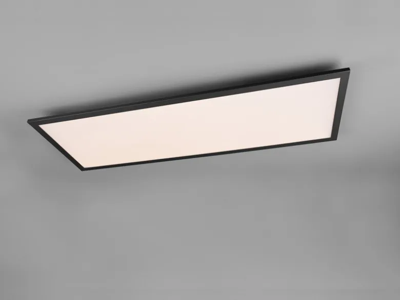 LED Deckenleuchte GAMMA Schwarz Panel mit Nachtlicht rechteckig, Breite 80cm