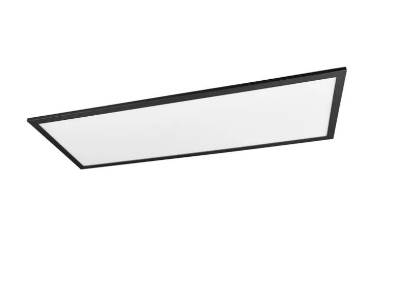 LED Deckenleuchte GAMMA Schwarz Panel mit Nachtlicht rechteckig, Breite 80cm