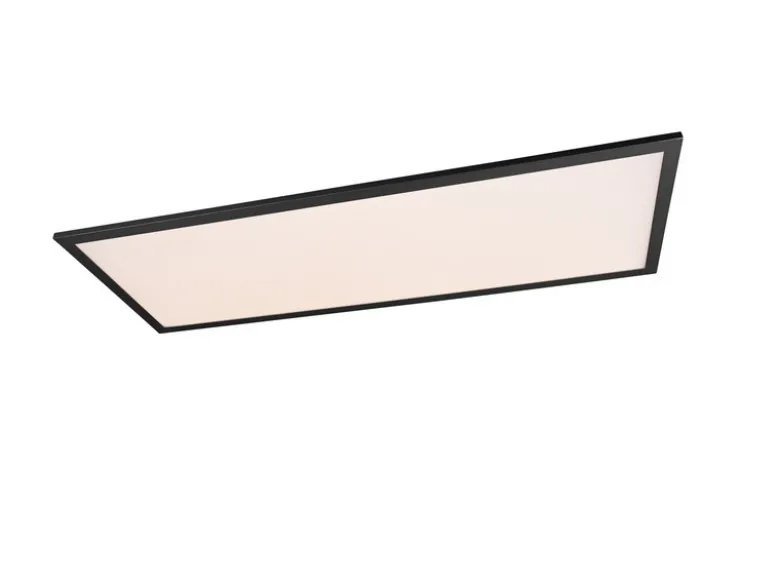 LED Deckenleuchte GAMMA Schwarz Panel mit Nachtlicht rechteckig, Breite 80cm