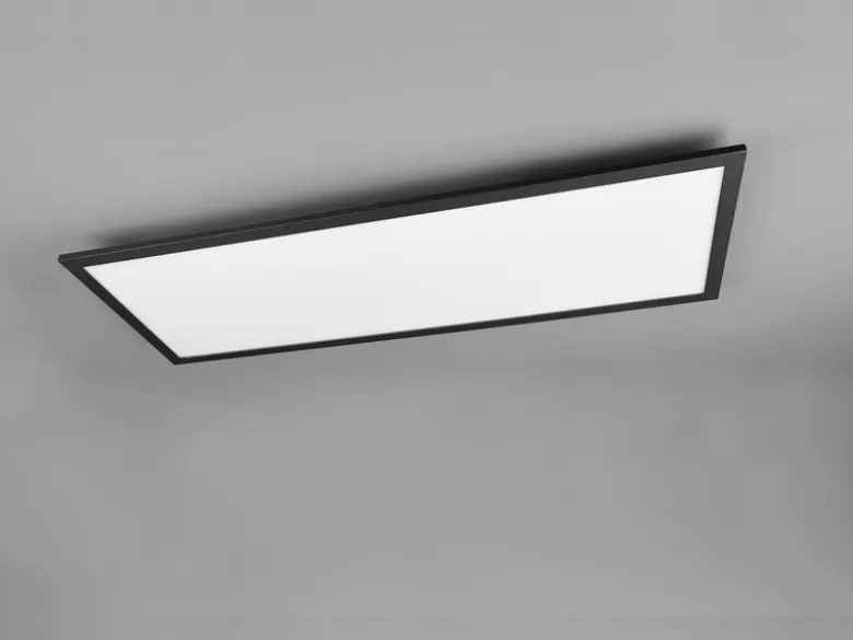 LED Deckenleuchte GAMMA Schwarz Panel mit Nachtlicht rechteckig, Breite 80cm