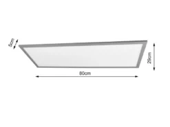 LED Deckenleuchte GAMMA Titan Panel mit Nachtlicht rechteckig, Breite 80cm