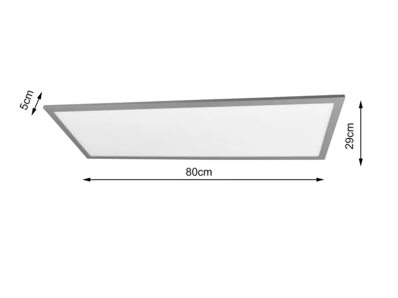 LED Deckenleuchte GAMMA Titan Panel mit Nachtlicht rechteckig, Breite 80cm