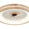 LED Deckenleuchte GATIAN mit Ventilator und Fernbedienung aus Holz, Ø 50cm