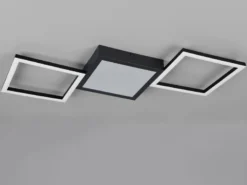 LED Deckenleuchte GELO in Schwarz ultraflach, dimmbar, groß, Breite 66cm