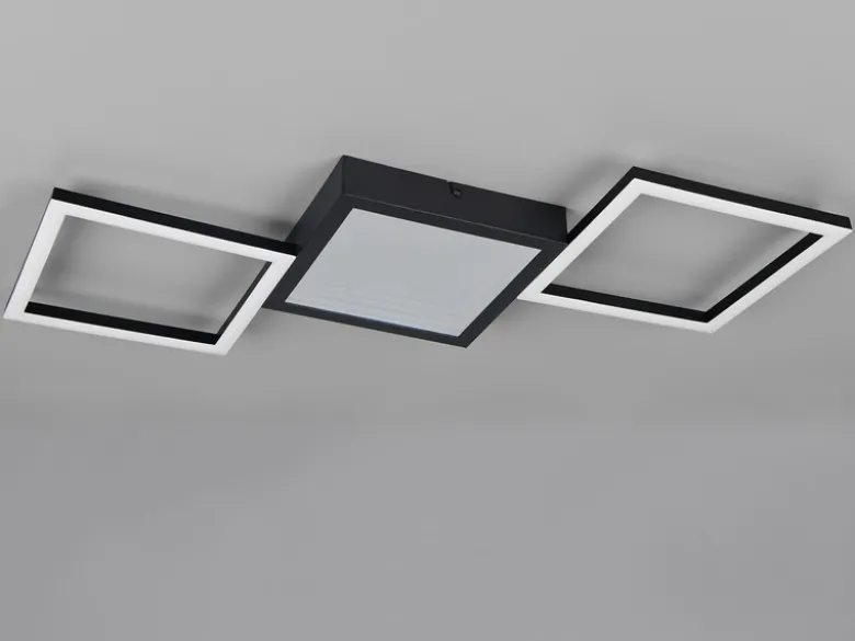 LED Deckenleuchte GELO in Schwarz ultraflach, dimmbar, groß, Breite 66cm