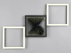 LED Deckenleuchte GELO in Schwarz ultraflach, dimmbar, groß, Breite 66cm