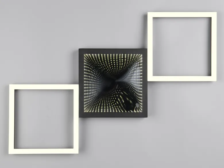 LED Deckenleuchte GELO in Schwarz ultraflach, dimmbar, groß, Breite 66cm