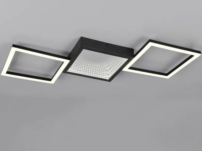 LED Deckenleuchte GELO in Schwarz ultraflach, dimmbar, groß, Breite 66cm
