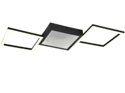 LED Deckenleuchte GELO in Schwarz ultraflach, dimmbar, groß, Breite 66cm