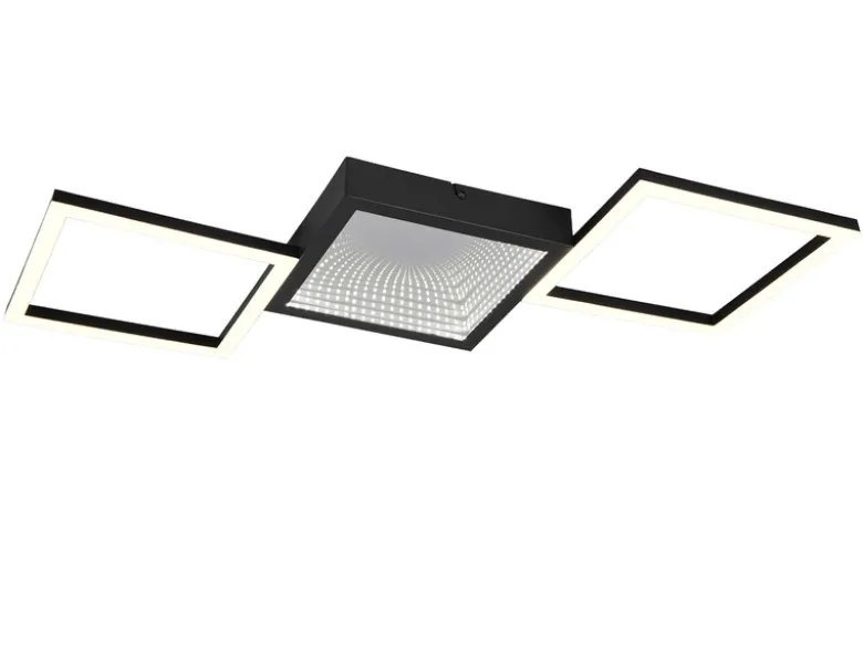 LED Deckenleuchte GELO in Schwarz ultraflach, dimmbar, groß, Breite 66cm