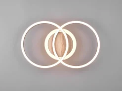 LED Deckenleuchte GIRO mit Fernbedienung, 2 Ringe Schwarz, Breite 46cm