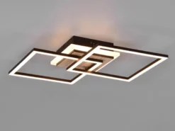 LED Deckenleuchte GIRO mit Fernbedienung, 2 Quadrate Schwarz, Breite 57,5cm