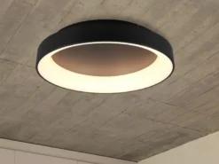 LED Deckenleuchte GIRONA dimmbar mit Fernbedienung & Tageslicht, Schwarz Ø 60cm