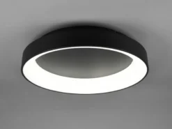 LED Deckenleuchte GIRONA dimmbar mit Fernbedienung & Tageslicht, Schwarz Ø 60cm
