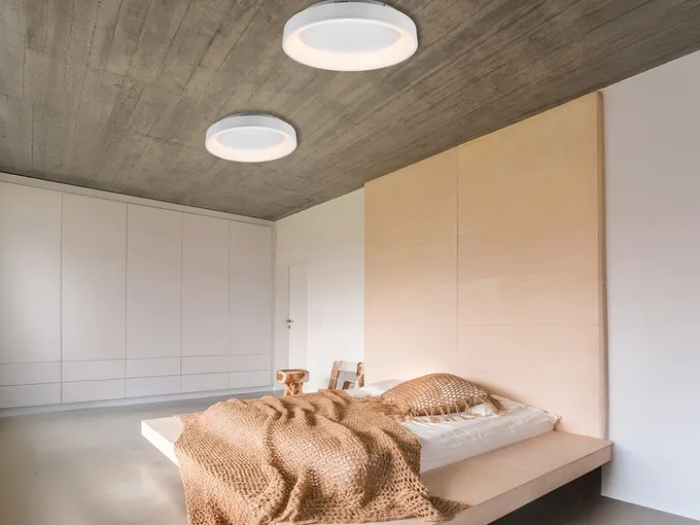 LED Deckenleuchte GIRONA dimmbar mit Fernbedienung & Tageslicht, Weiß Ø 60cm