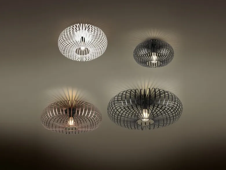 LED Deckenleuchte Gitter Lampenschirm Metall in Kupfer antik Ø 40cm
