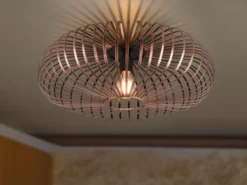 LED Deckenleuchte Gitter Lampenschirm Metall in Kupfer antik Ø 40cm