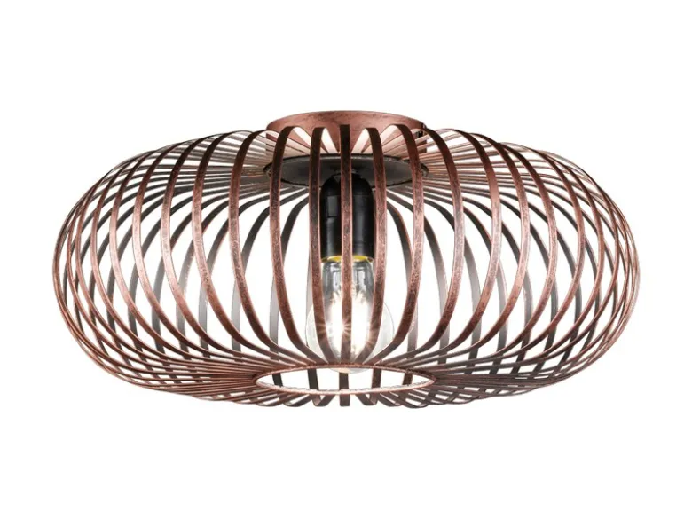 LED Deckenleuchte Gitter Lampenschirm Metall in Kupfer antik Ø 40cm