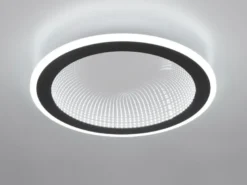 LED Deckenleuchte GLACE ultraflach mit Fernbedienung, dimmbar, Schwarz, Ø 38cm