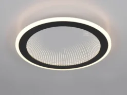 LED Deckenleuchte GLACE ultraflach mit Fernbedienung, dimmbar, Schwarz, Ø 38cm