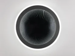 LED Deckenleuchte GLACE ultraflach mit Fernbedienung, dimmbar, Schwarz, Ø 38cm
