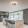 LED Deckenleuchte Grau Coffee dimmbar mit Fernbedienung & Tageslicht Ø 49cm