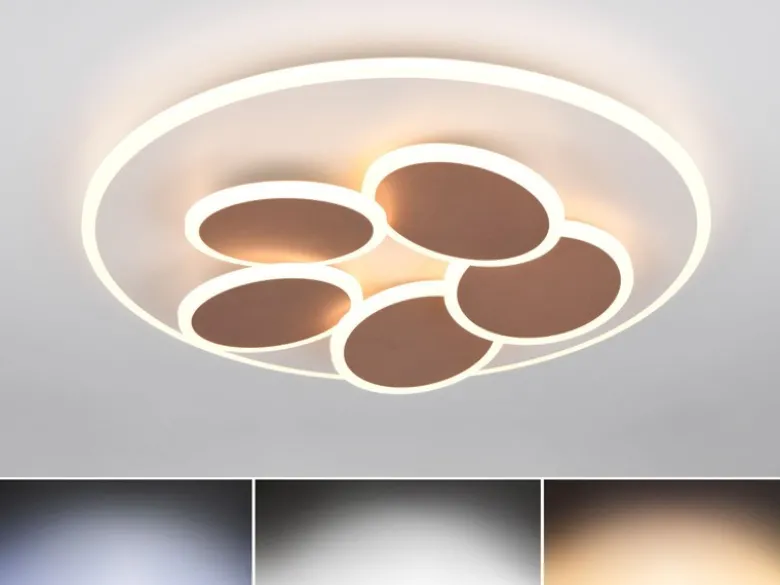 LED Deckenleuchte Grau Coffee dimmbar mit Fernbedienung & Tageslicht Ø 49cm