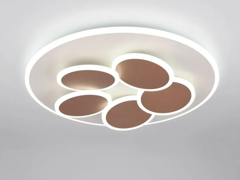 LED Deckenleuchte Grau Coffee dimmbar mit Fernbedienung & Tageslicht Ø 49cm
