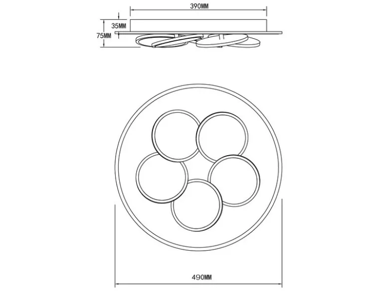 LED Deckenleuchte Grau Coffee dimmbar mit Fernbedienung & Tageslicht Ø 49cm