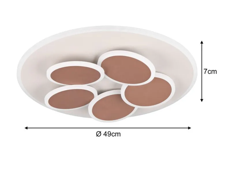 LED Deckenleuchte Grau Coffee dimmbar mit Fernbedienung & Tageslicht Ø 49cm