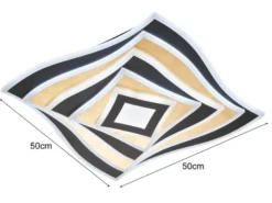 LED Deckenleuchte HERO Schwarz Gold mit Fernbedienung, Quadrat 50cm