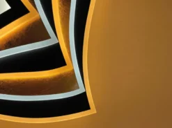 LED Deckenleuchte HERO Schwarz Gold mit Fernbedienung, Quadrat 50cm