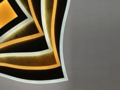 LED Deckenleuchte HERO Schwarz Gold mit Fernbedienung, Quadrat 50cm