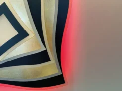 LED Deckenleuchte HERO Schwarz Gold mit Fernbedienung, Quadrat 50cm