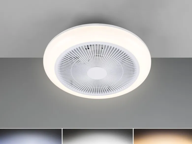 LED Deckenleuchte HOLMSUND mit Fernbedienung dimmbar RGBW und Ventilator Ø 46cm