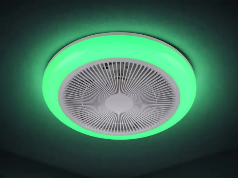 LED Deckenleuchte HOLMSUND mit Fernbedienung dimmbar RGBW und Ventilator Ø 46cm