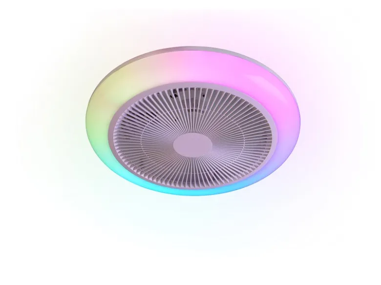 LED Deckenleuchte HOLMSUND mit Fernbedienung dimmbar RGBW und Ventilator Ø 46cm