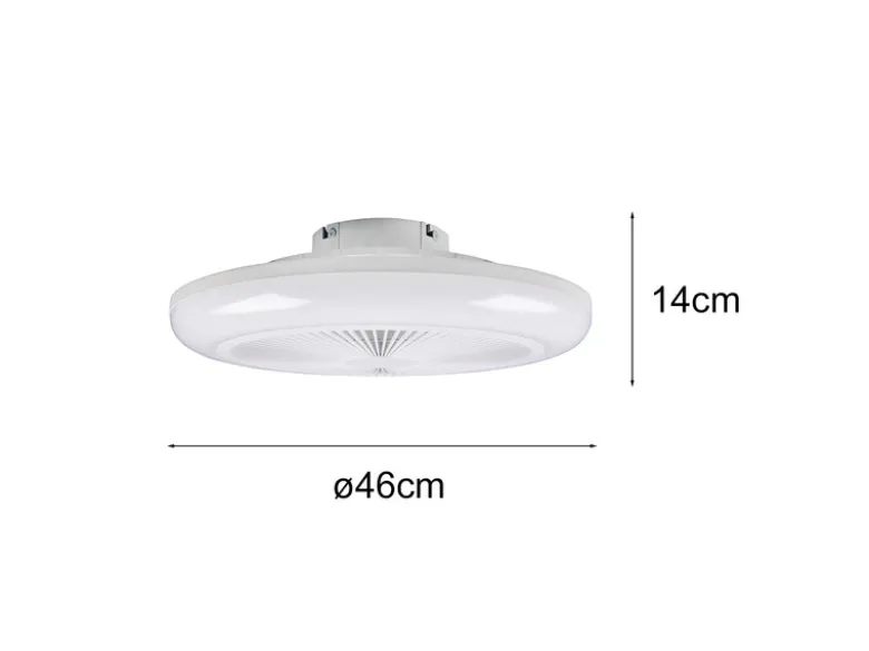 LED Deckenleuchte HOLMSUND mit Fernbedienung dimmbar RGBW und Ventilator Ø 46cm