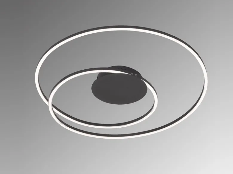 LED Deckenleuchte HOLY Schwarz, dimmbar & Tageslicht, Ø 49cm