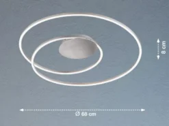 LED Deckenleuchte HOLY Silber, dimmbar & Tageslicht, Ø 68cm