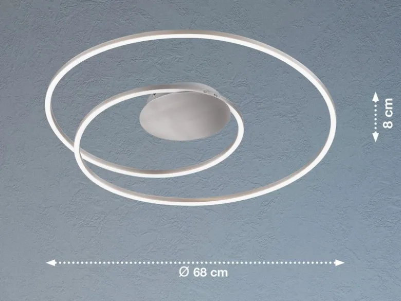 LED Deckenleuchte HOLY Silber, dimmbar & Tageslicht, Ø 68cm