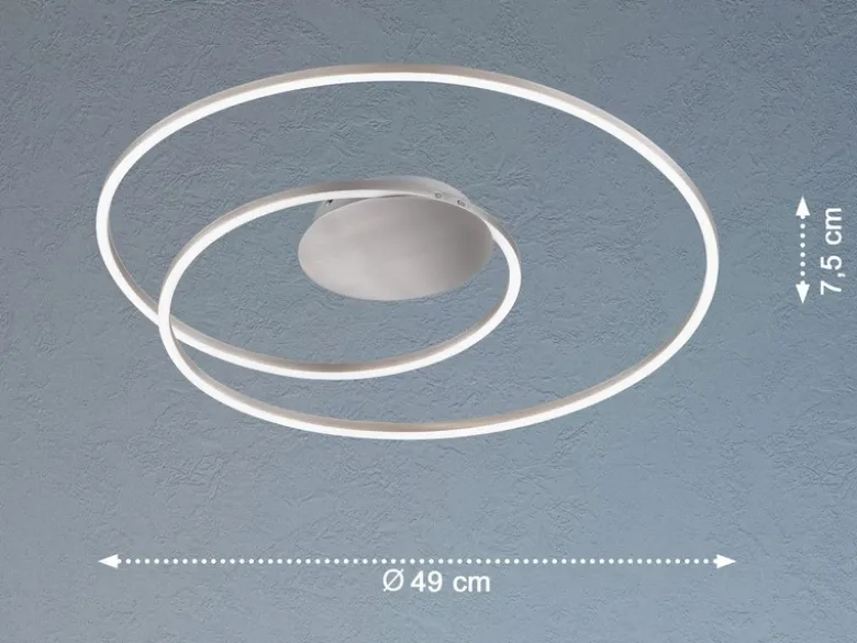 LED Deckenleuchte HOLY Silber, dimmbar & Tageslicht, Ø 49cm