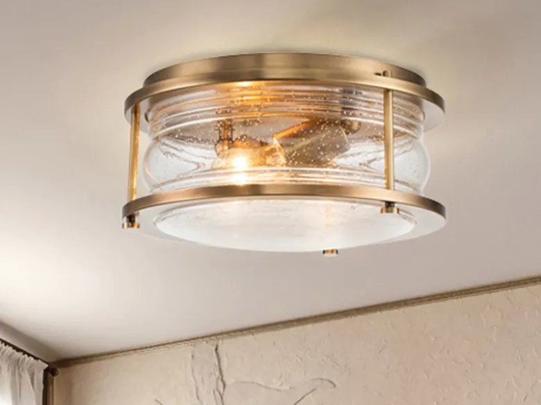 LED Deckenleuchte in Messing für Badezimmer & Wohnraum, Ø30,5cm