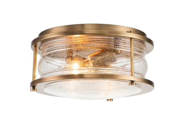 LED Deckenleuchte in Messing für Badezimmer & Wohnraum, Ø30,5cm