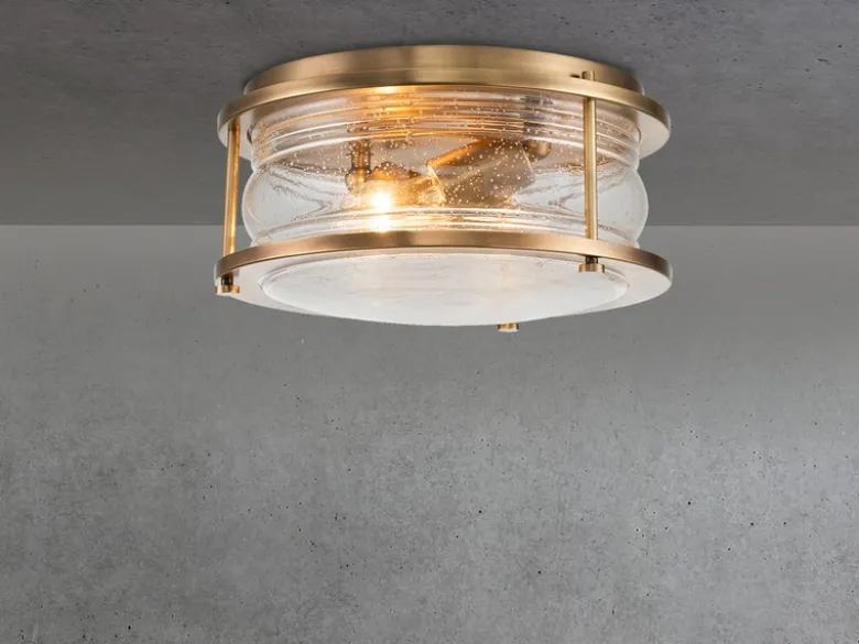 LED Deckenleuchte in Messing für Badezimmer & Wohnraum, Ø30,5cm