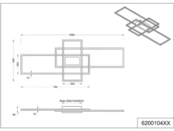 LED Deckenleuchte IRVINE Anthrazit mit Fernbedienung hell & dimmbar Breite 105cm